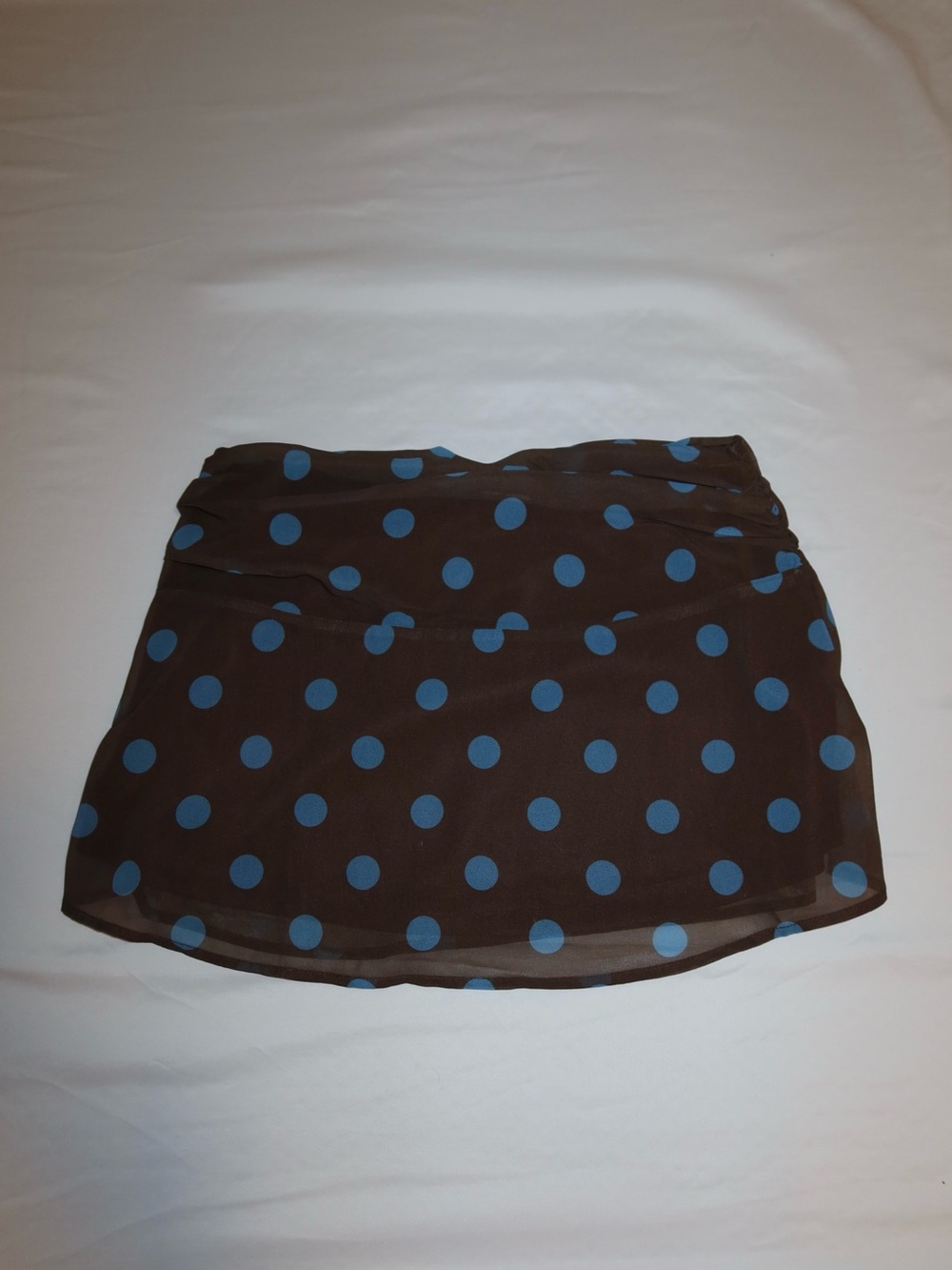 Princess Polly Brown Mini Skirt with Blue Polka Dots - Picture 5 of 5